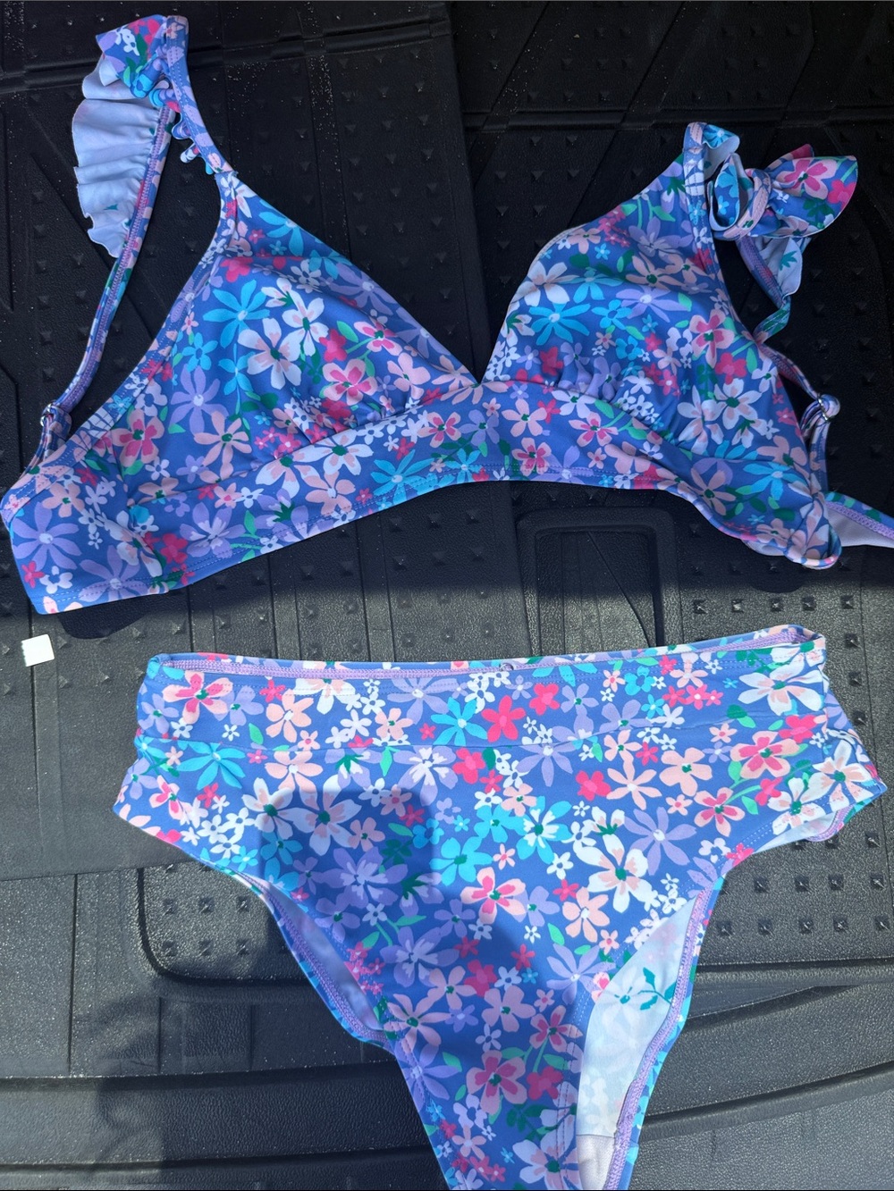 Cupshe Purple Floral Two-Piece Bikini